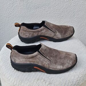 Merrell Jungle Moc Mens 11 Slip On Suede Leather Shoes Taupe Brown J60787